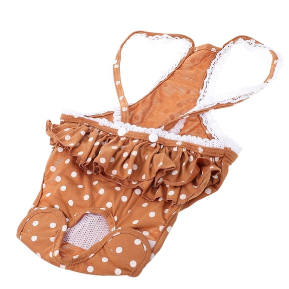 Soimiss 1Pc Pet Diaper Physiological Underpant in Brown Cotton for Female Dogs and Puppies
