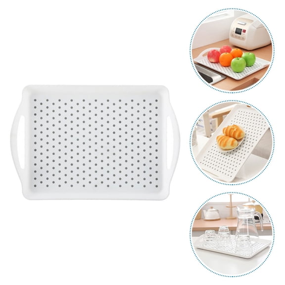 Soimiss 1Pc Decorative Serving Tray Rectangular Shape for Restaurant Holding Food