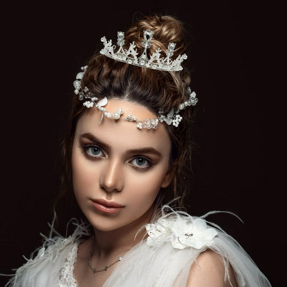 Soimiss 1Pc Rhinestone Crown Crown Decoration for Women's Birthday Celebration Silver