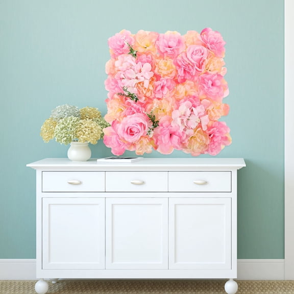 Soimiss 1Pcs Artificial Flower Wall Panel Assorted Color Decorative Panel for Restaurant
