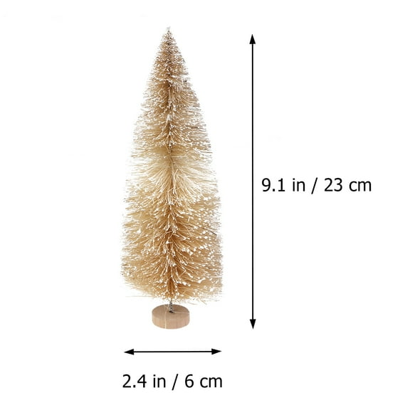 Soimiss 1Pcs Beige Tabletop Pine Trees Decoration Sisal Hemp Christmas Decoration for Families