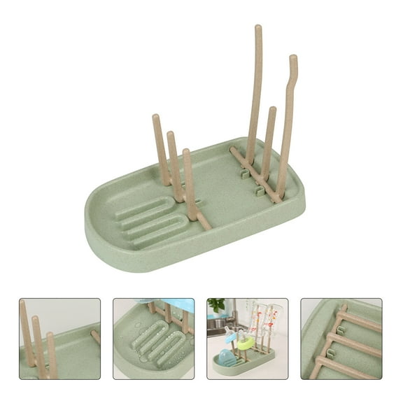 Soimiss 1Pcs Portable Bottle Drying Rack Wheat Straw Counter Addition for Mothers