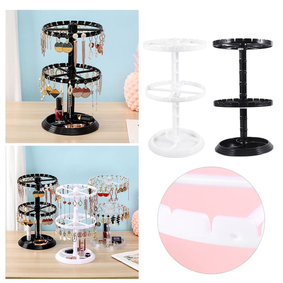 Soimiss 1Pc Black Ear Jewelry Holder Rotating Display Rack Perfect for Earrings Storage and Display