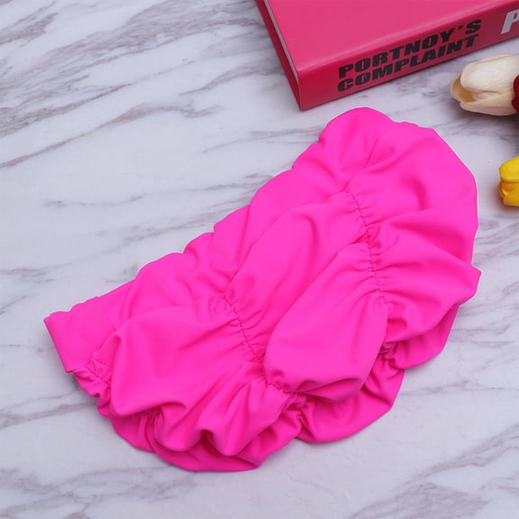 Soimiss Swimming Cap Rosy Nylon Waterproof for Women Pool 1Pack