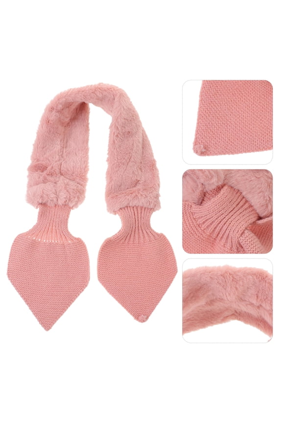 1Pcs Ladies Warm Scarves Plush Women Scarf Pink Neck Protection Outdoor Activities