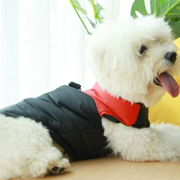Soimiss 1Pcs Pet Winter Vest Black Waterproof Cotton Outfit for Dogs and Cats