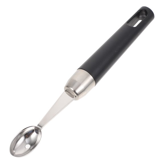Soimiss 1Pc Black Stainless Steel Fruit Spoon Kitchen Tool for Melons