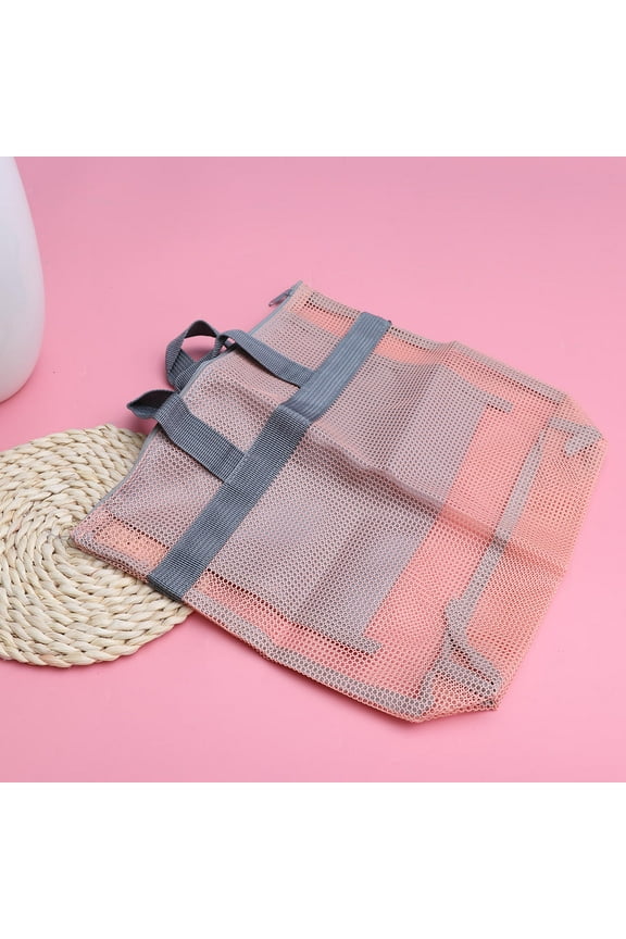 Mesh Zippered Pouch Mesh Beach Tote Bag Large-capacity Nylon 1Pcs for Women Grocery