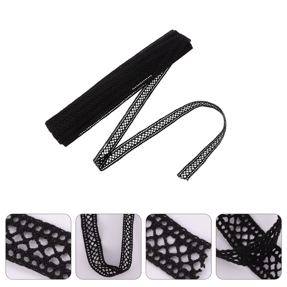 Soimiss 1Set Flower Vintage Lace Trim Black Cotton Thread Elegant Handicrafts for Sewers