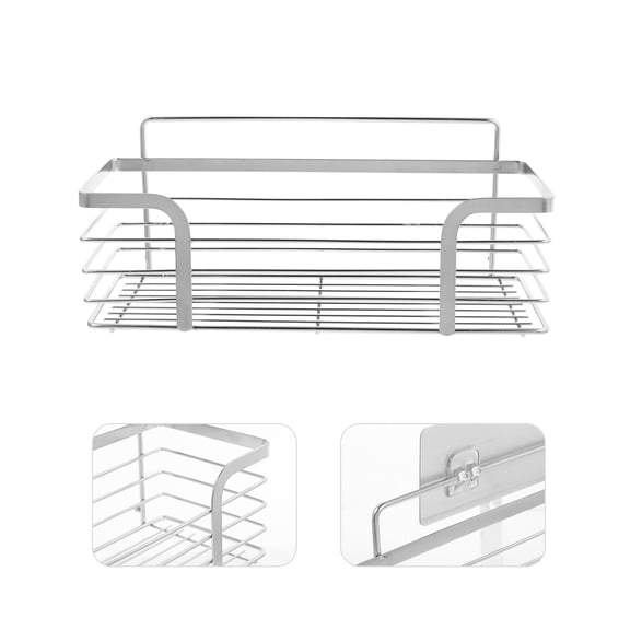 Soimiss 1Set Kitchen Hanging Rack Stainless Steel Non Marking Storage Rack for Households