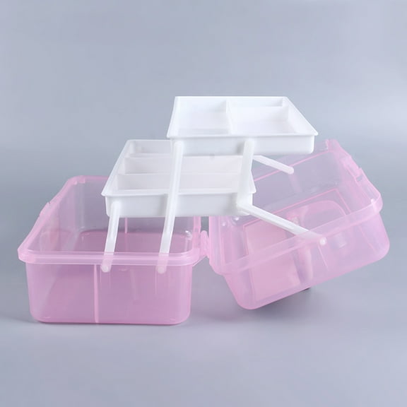 Soimiss Paint Box Container Pink Portable and Drop Resistant for Art Items