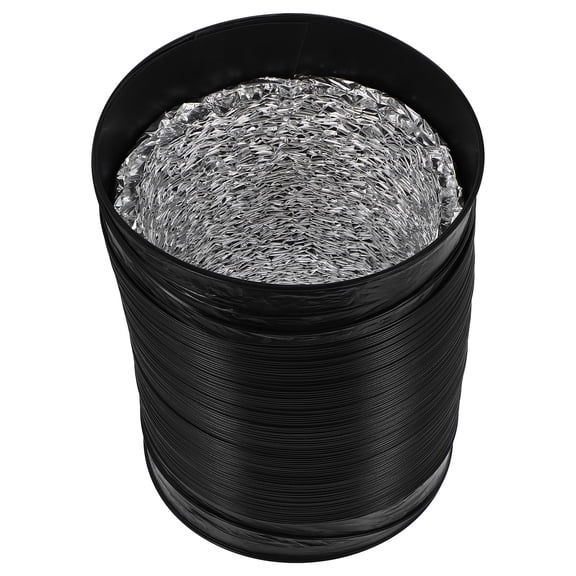 Soimiss 1Pc Flexible Aluminium Foil Air Hose Black PVC Vent Duct for Home Exhaust