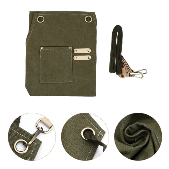 Soimiss 1Set Server Apron Canvas Army Green Protective for Men Bar Party