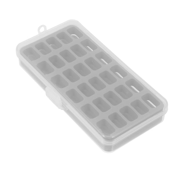 Soimiss 1Pc Grey Plastic Bobbin Organizer with 30 Slots for Home Sewing Supplies Storage