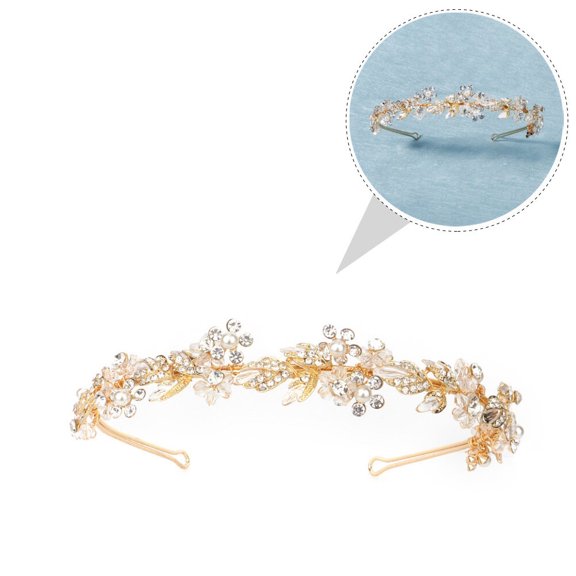 Soimiss 1Set Sparkly Crystal Wedding Hair Comb for Brides with Alloy Floral Headpiece Design