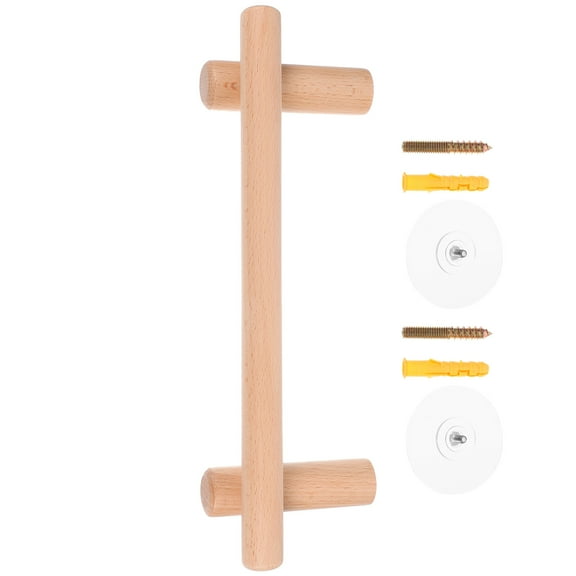 Soimiss 1Pcs Simple Towel Rack Khaki Wooden Hygienic Storage for Bathroom Kitchen Home Use