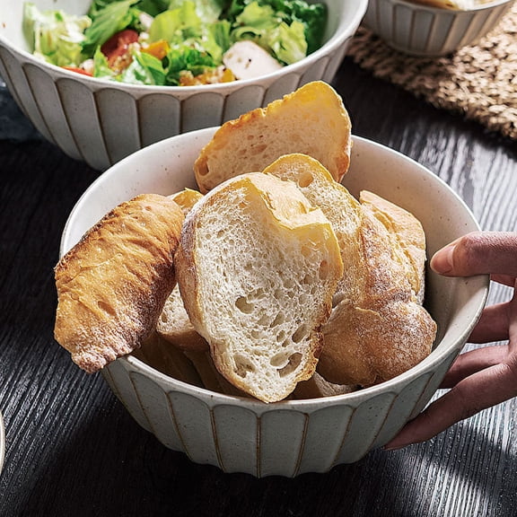 Soimiss Home Kitchen Ceramic Bowl, White, Healthy and Convenient, 1Pc