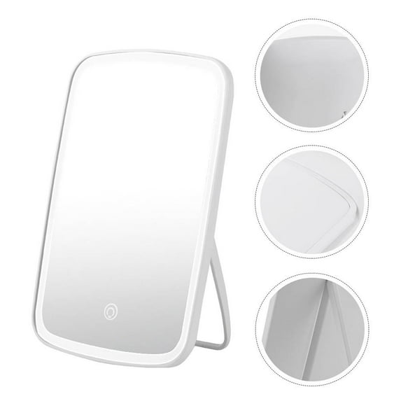Soimiss Illuminated Makeup Mirror, White LED, Touch Control, ABS, Ideal for Desktop and Bathroom Use