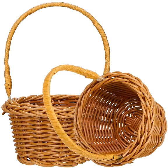 Soimiss Strong Lightweight Khaki Woven Baskets for Home Decor - 2Pcs