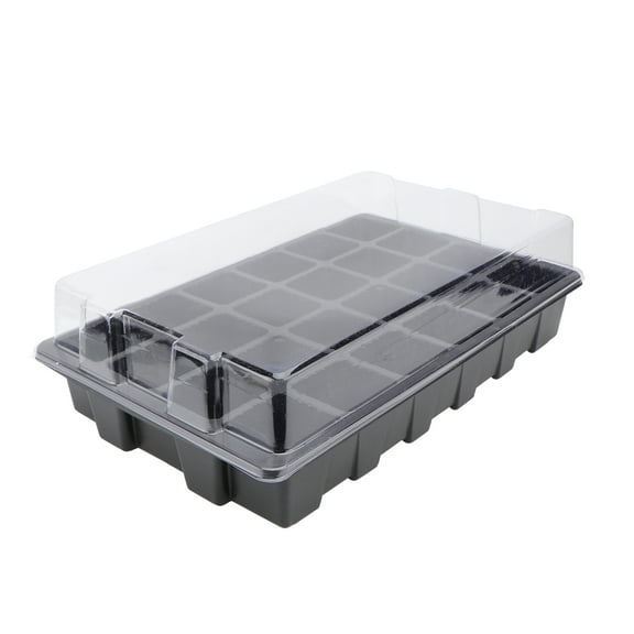 Soimiss 2 Sets Planter Drainage Tray Plastic Black 24 Grids for Farmers and Moisture Retention