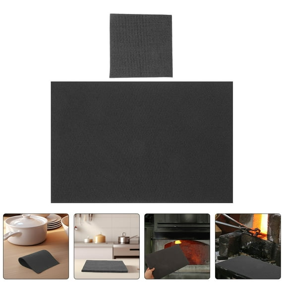 Soimiss Carbon Fiber Mat Fireproof Welding Blanket Heat Insulation for Welding Dark Grey