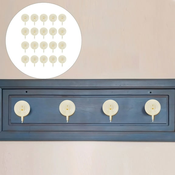 Soimiss 20Pcs Lightweight Plastic Mask Hooks Beige Simple Suction Hooks for Household Use