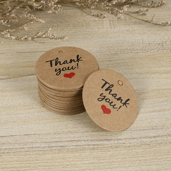 Soimiss 200PCS Bridal Shower Thank You Tags Kraft Paper Light Brown Identification
