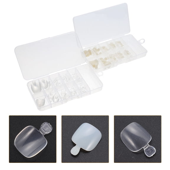 Soimiss 200Pcs Press On Toenails Fake Nail Pieces White ABS Nail Decoration for Most People