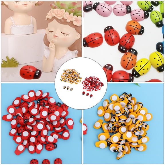 Soimiss 200pcs Mini Insect Models Wood Assorted Decor Accessories