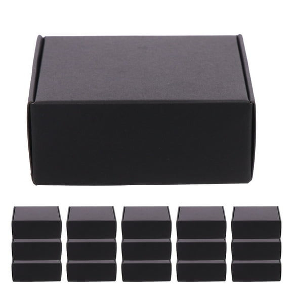 Soimiss 20Pcs Black Paper Storage Boxes Easy to Fold Mailing Supplies for Packing Use