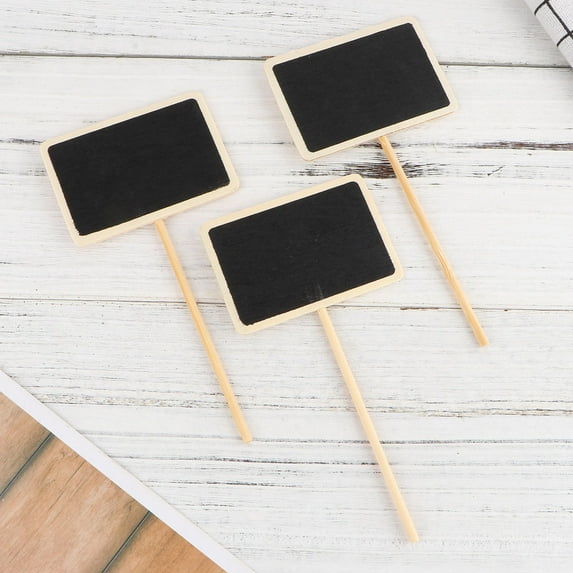 Soimiss 20pcs Wood Mini Chalkboard Rectangular Signs Black for Garden Decorating and Weddings