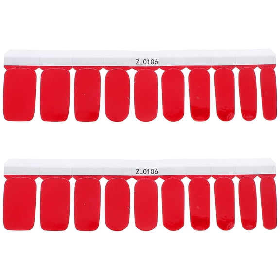 Soimiss 20Pcs Nail Art Patches for Girls Red Nails Manicure Decoration DIY Accessory