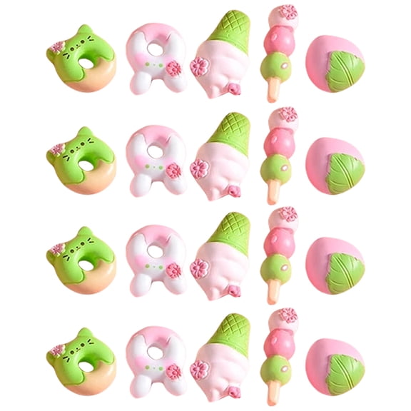 Soimiss 20Pcs Cherry Blossom Charms Resin DIY Craft Accessories for Phone Case Decoration