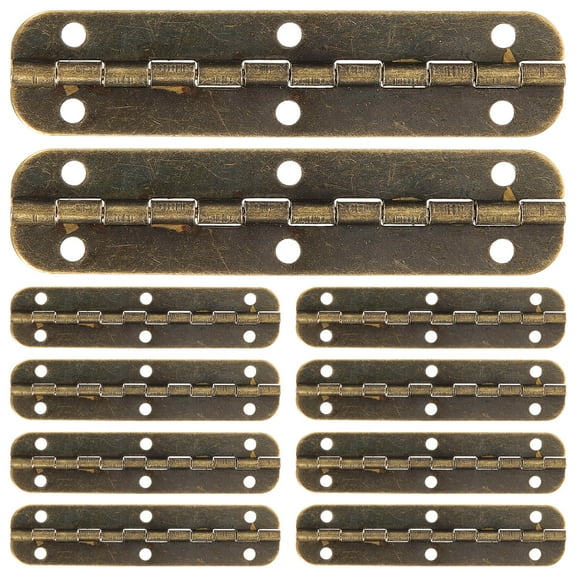 Soimiss 1Set Durable Piano Hinge Dark Brown Iron with Pre Drilled Holes for Wooden Crafts