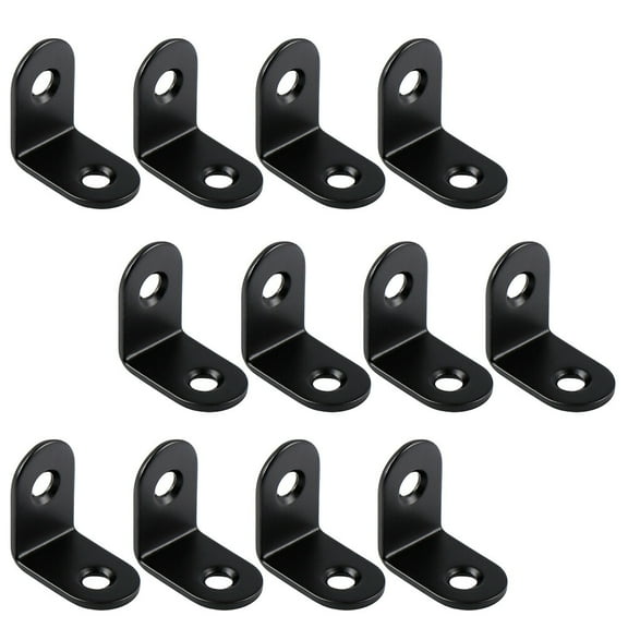 Soimiss 20Pcs Precision Made Black Stainless Steel L Corner Brace for Home Furniture Stability