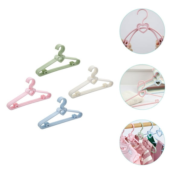 Soimiss Clothes Hangers For Kids Baby Clothes Hangers Plastic Pink 20Pcs 11.6x6.1in