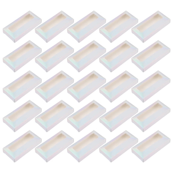 Soimiss 25pcs Eyelash Storage White Glitter Paper Space Saving Makeup Table Eyelashes