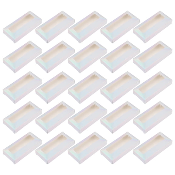 Soimiss 25Pcs False Eyelash Storage Boxes White Lash Organizer with Sturdy Material for Safe Storage