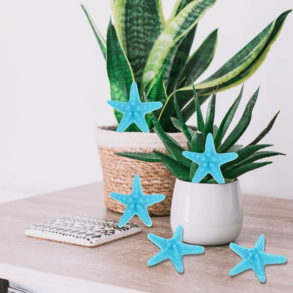 Soimiss 25Pcs Fish Tank Ornament Sea Stars Decoration Blue Plastic Ocean Room Decor for Photographers