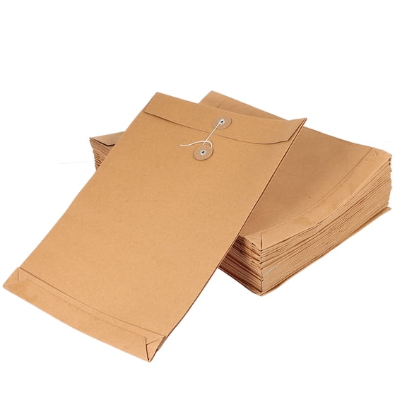 Soimiss 25Pcs Chocolate Kraft Paper Paper Organizer File Folder with Button Closure for Organized Documents