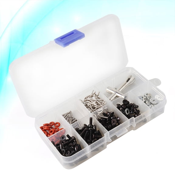 Soimiss 270Pcs Rc Car Screw Set Stainless Steel Anti Rust in Plastic Storage Box