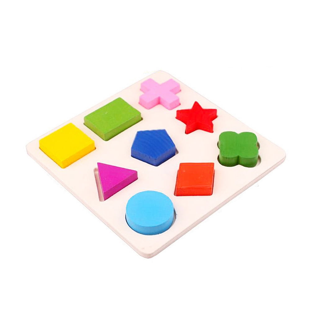 Soimiss 2PCS Geometry Board Wood Assorted Color Color Learning Child ...
