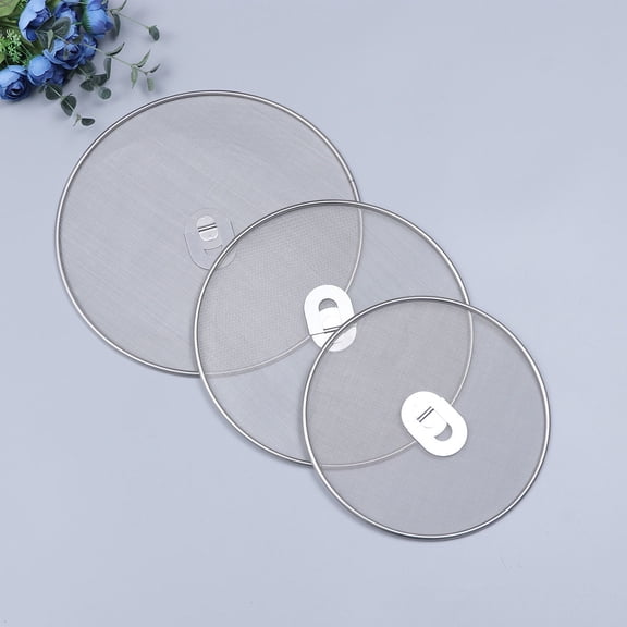 Soimiss 2Pack Anti Splatter Cooking Shield Silver Mesh Kitchen Tool for Cooking Enthusiasts Households