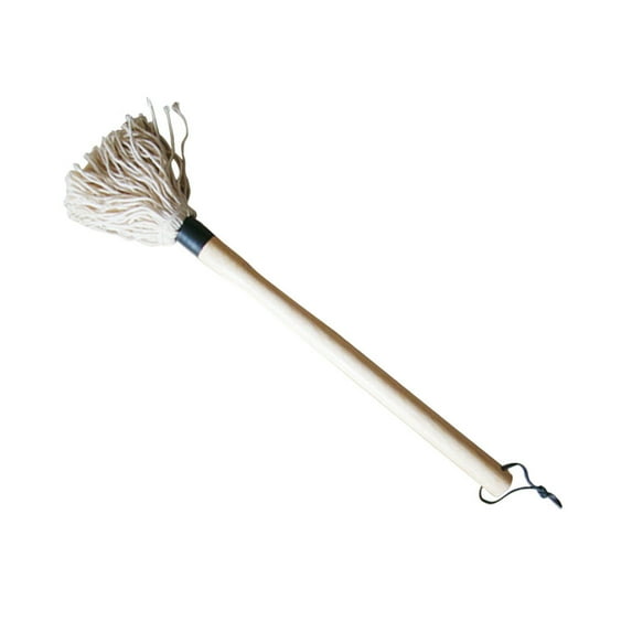 Soimiss 2Pcs Barbecue Mop with Hardwood Handle and Absorbent Cotton Head for Basting Meats