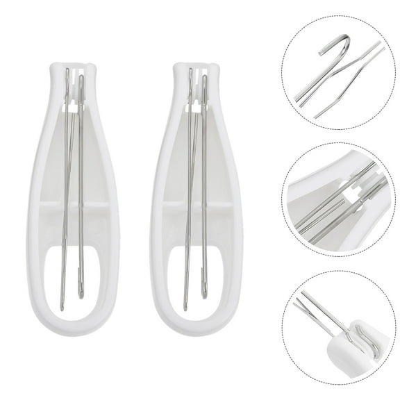 Soimiss 2Pcs Button Assist Tool White Grip Button Hook Dressing Aid for Smooth Buttoning