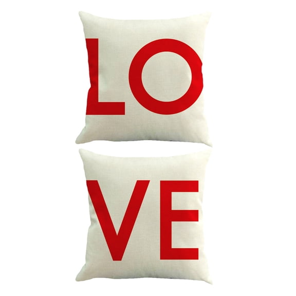 Soimiss 2Pcs Household Linen Throw Pillows Sofa Back Cushions with Fine Knitting and Vivid Color