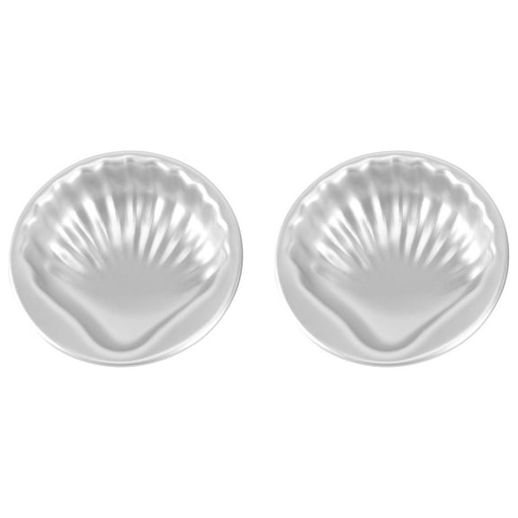 Soimiss 2Pcs Aluminum Shell Moulds for Baking Silver Metal Molds for Cakes Cookies and Desserts
