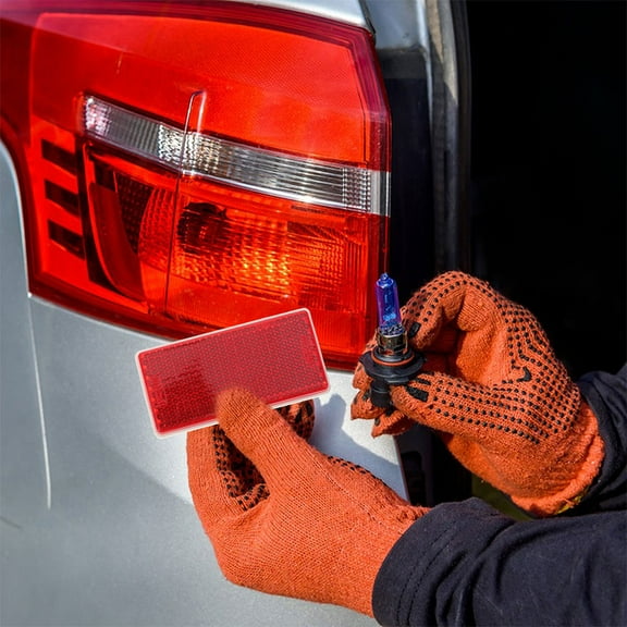 Soimiss 2Pcs Red Adhesive Car Reflectors Splashproof Plastic Reflective Stickers for Trailers