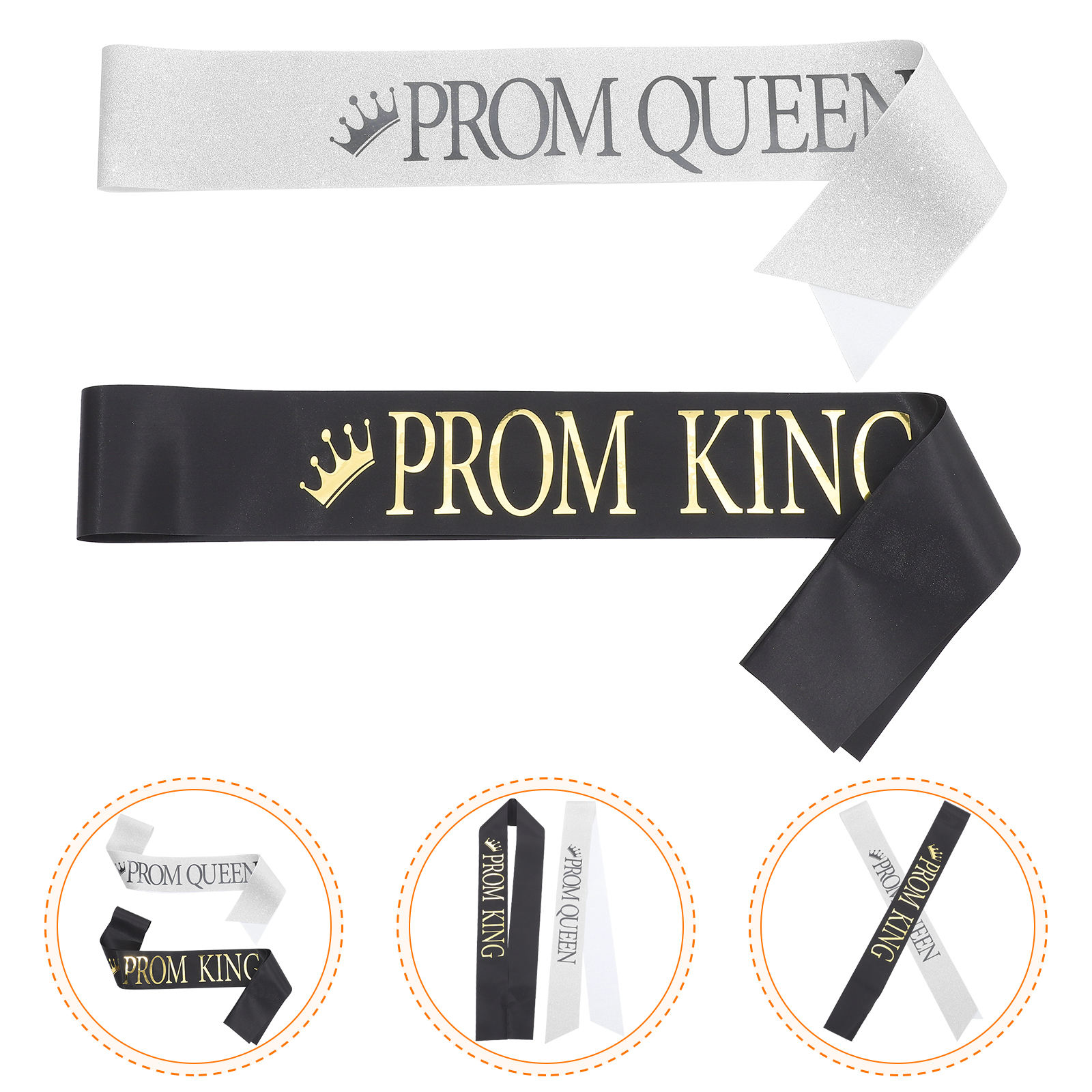 Soimiss 2Pcs Beauty Pageant Sash Cloth Versatile Elegant Prom ...