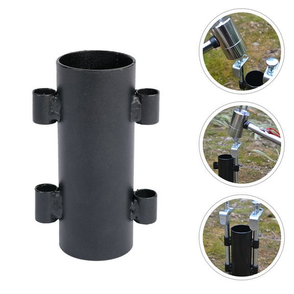 Soimiss 2Pcs Black Canopy Pole Holder with 4 Nail Holes Heavy Duty Outdoor Camping Accessories